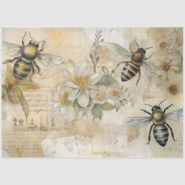 Papier Mousseline Abeille quatre (Recto)