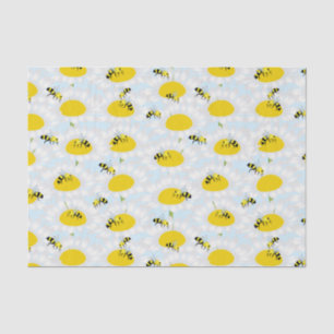 Papier Mousseline Abeille sur papier tissu à fleurs - Arrière - plan