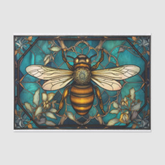 Papier Mousseline Abeille Sur Une Fenêtre En Verre Tiré