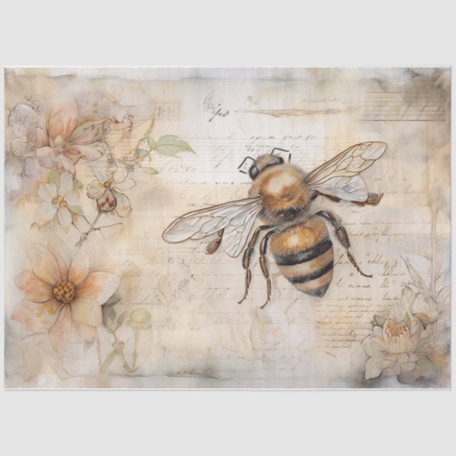 Papier Mousseline Abeille trois (Recto)