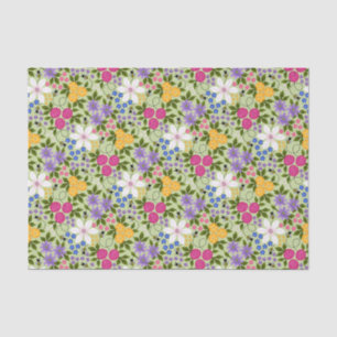 Papier Mousseline Abeilles et papillons Floral