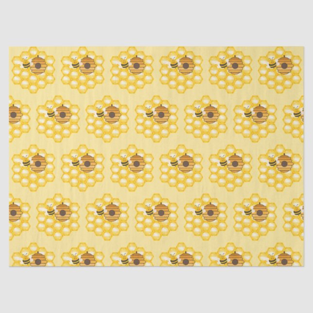 Papier Mousseline Abeilles et ruches (Recto)