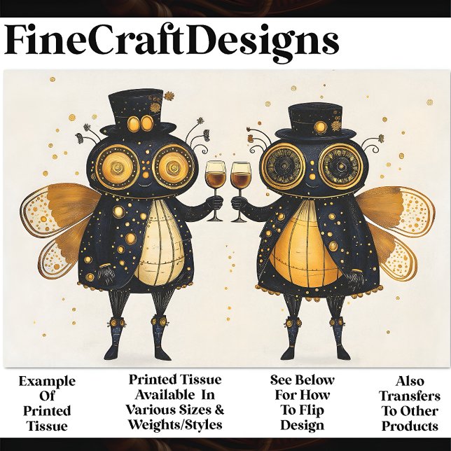 Papier Mousseline Abeilles Steampunk Toilette Au Vin AM8 Découpage (Créateur téléchargé)