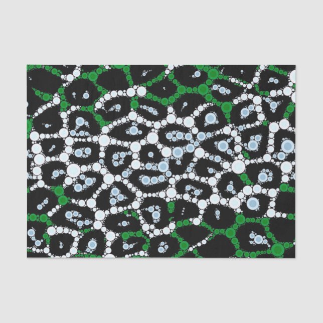 Papier Mousseline Abrégé sur vert cercle de guépard (Recto)