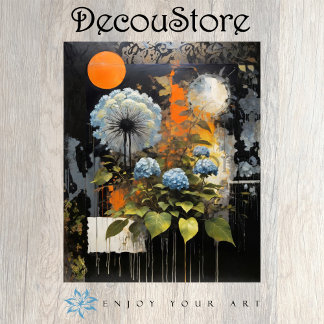 Papier Mousseline Abstract Garden Decoupage