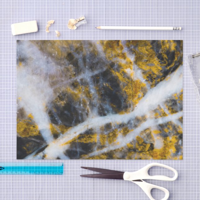 Papier Mousseline Abstract gold white lines rocky texture (Artisanat)