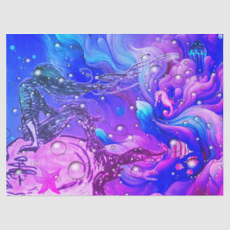 Papier Mousseline Abstract Mermaid Under the Sea Tissue Paper