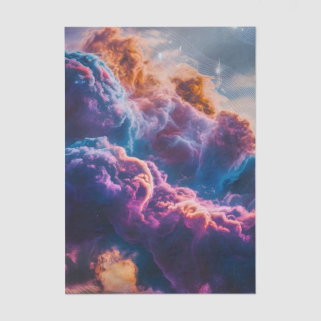 Papier Mousseline Abstract Space Nebula Art - Colorful Cosmic (Recto)