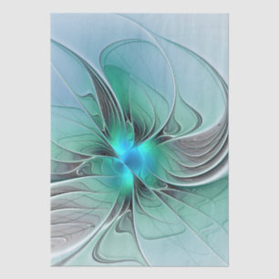 Papier Mousseline Abstrait avec bleu, art fractal moderne