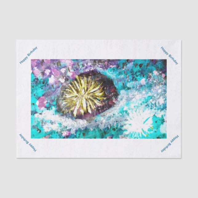 Papier Mousseline Abstrait Coral Reef Mer Urchin (Recto)