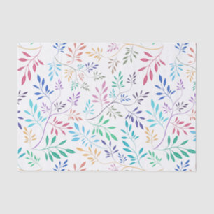 Papier Mousseline Abstrait Delicate Feuilles colorées Motif