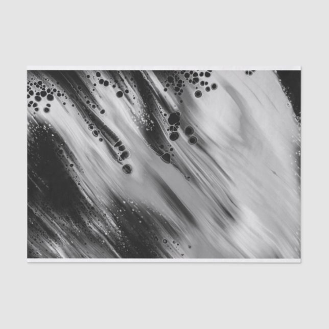 Papier Mousseline Abstrait gris/noir tendance, sac de découpage (Recto)