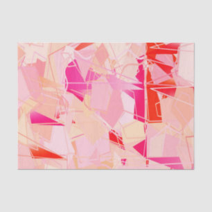 Papier Mousseline Abstrait moderne du milieu du siècle, rose de cora