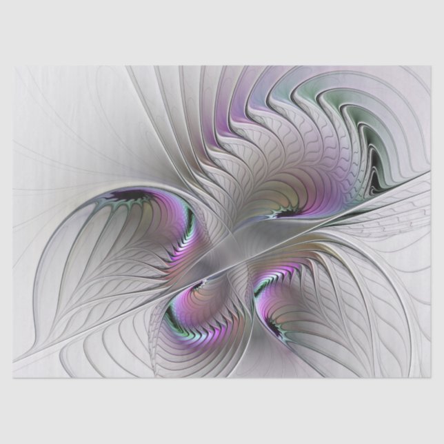Papier Mousseline Abstrait moderne Shy Imaginaire Figure Fractal Art (Recto)