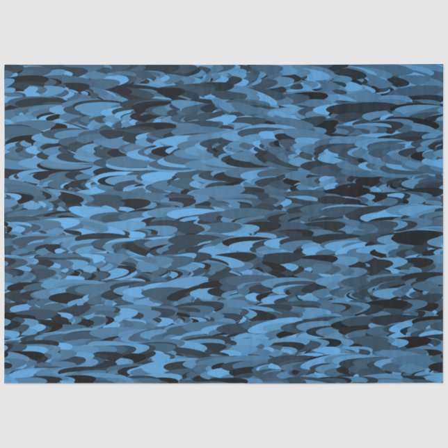 Papier Mousseline Abstrait Motif bleu noir (Recto)