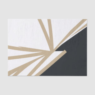 Papier Mousseline Abstrait Noir Blanc Or