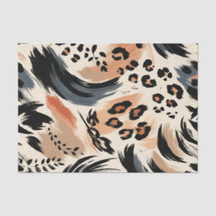Papier Mousseline Abstrait Poster de animal exotique peint Leopard