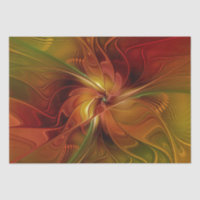 Abstrait Rouge Orange Brown Vert Fractal Art Flowe