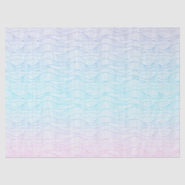 Papier Mousseline Abstrait Stylisé Beach Waves motif moderne (Recto)