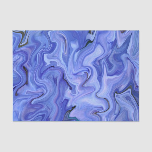 Papier Mousseline Abstraite de soie bleue (Recto)