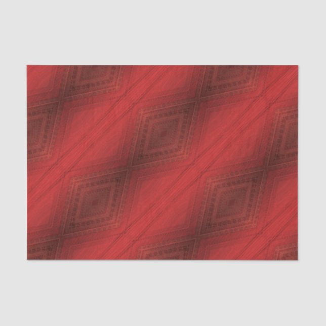 Papier Mousseline Acceptation | Motif de Boho Eclectique Rouge (Recto)