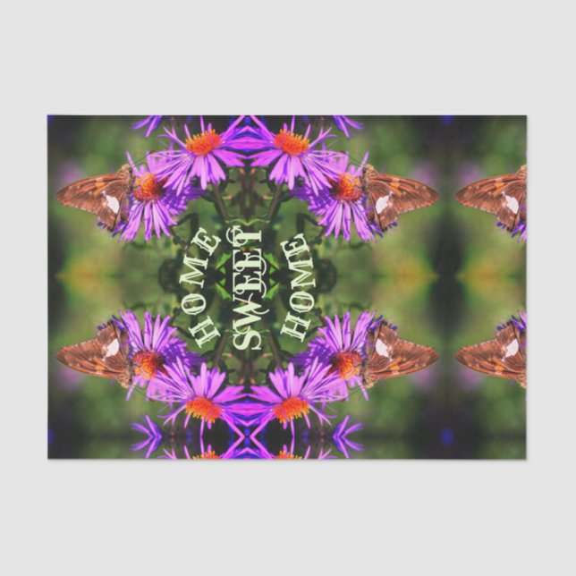 Papier Mousseline Accueil Sweet Accueil Papillon Fleur Découpage (Recto)