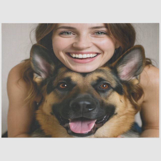 Papier Mousseline Add German Shepherd Photo Personalize (Recto)
