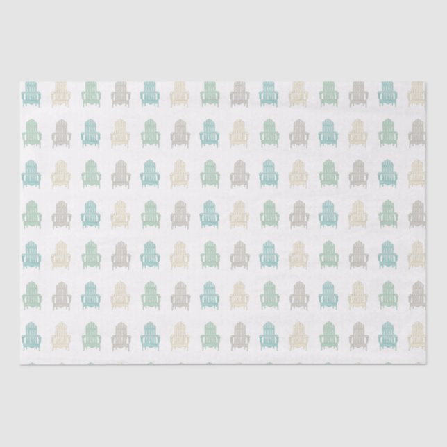 Papier Mousseline Adirondack côtier Chaises Lake House Beach House (Recto)