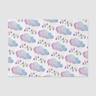 Papier Mousseline Adorable Arc-en-ciel nuages & Gold Baby Girl Douch