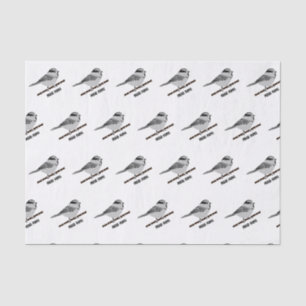 Papier Mousseline Adorable Mountain Chickadee Bird Illustrated