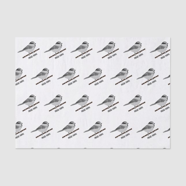 Papier Mousseline Adorable Mountain Chickadee Bird Illustrated (Recto)