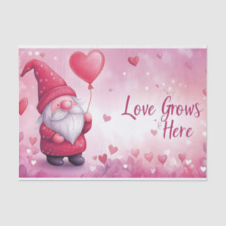 Papier Mousseline Adorable Valentine's Day Gnome avec ballon de coeu