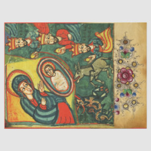 PAPIER MOUSSELINE ADORATION DE MAGI, PARC DE NATIVITÉ PRIMITIVE