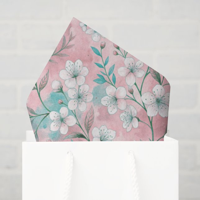 Papier Mousseline Aesthetic cherry blossoms (Sac cadeau)