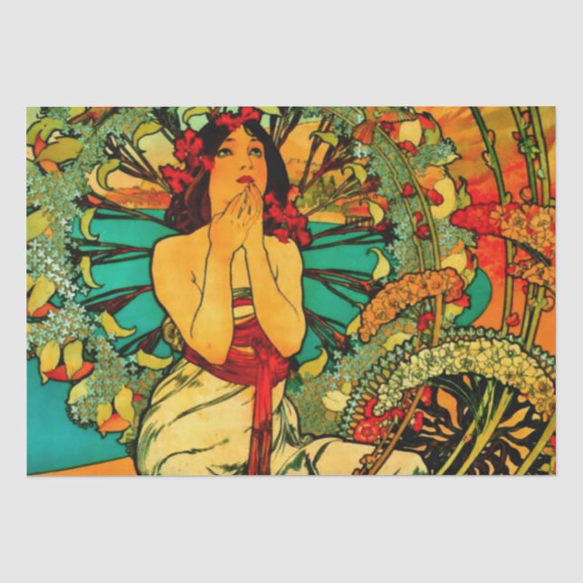 Papier Mousseline Affiche de Monaco Monte Carlo par Alphonse Mucha (Recto)