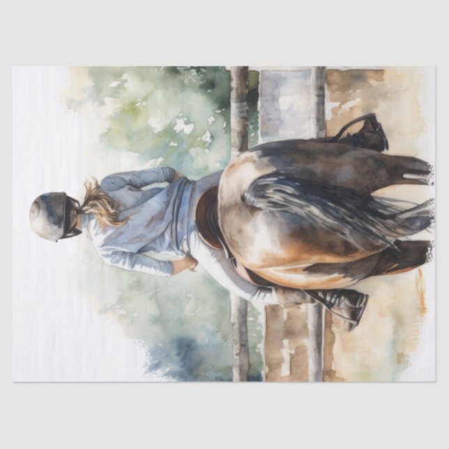 Papier Mousseline Afficher Le Saut Événement Du Découpage Cheval (Recto)