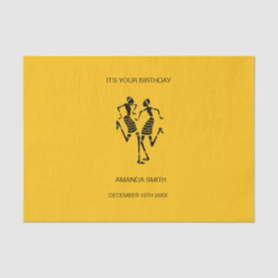 Papier Mousseline Africain, Silhouette Joie Danse Orange Anniversair