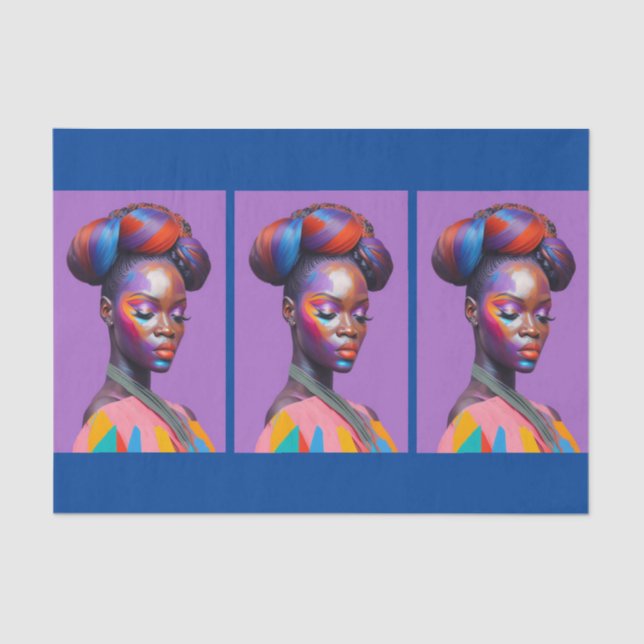 Papier Mousseline African Beauty Woman Portrait 1 (Recto)