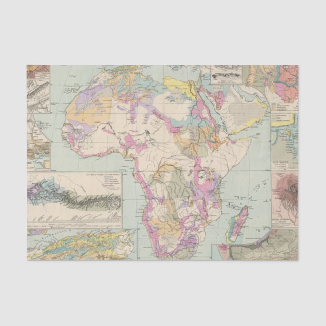 Papier Mousseline Afrika - carte d'atlas de l'Afrique (Recto)