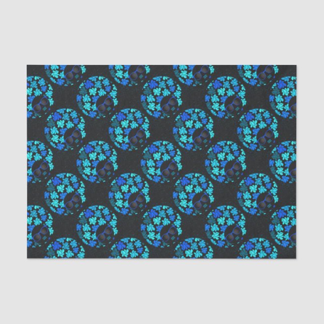 Papier Mousseline Afro Diva Bleu  (Recto)