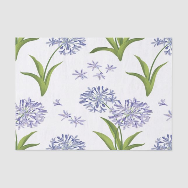 Papier Mousseline agapanthus African Lily flowers (Recto)