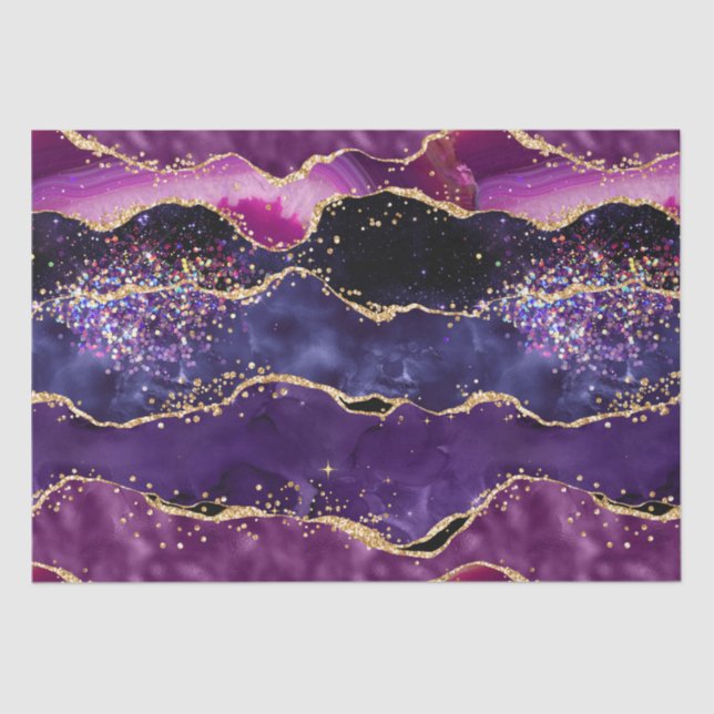 Papier Mousseline Agate des séquences de Parties scintillant violet  (Recto)