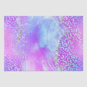 Papier Mousseline Agate Léopard Néon Motif de Pierre Abstraite Gla