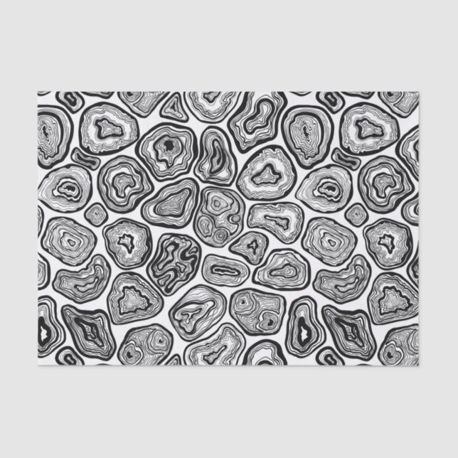 Papier Mousseline Agate les tranches en noir et blanc (Recto)