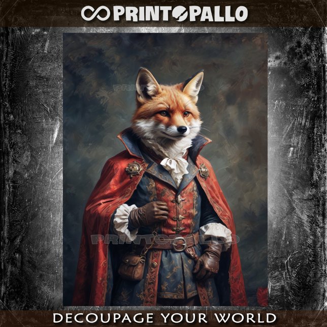 Papier Mousseline âge victorien Cossack Fox en uniforme militaire (Créateur téléchargé)