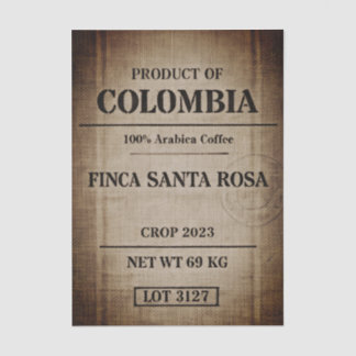 Papier Mousseline Aged Coffee Sack Typography Design FC9 Decoupage