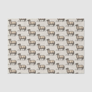 Papier Mousseline Agneau de mouton Vintage animal de ferme