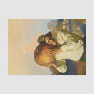 Papier Mousseline Agriculteur avec Citrouille par Newell Convers Wye