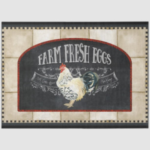 Papier Mousseline Agritourisme Cuisine Coq ferme Egg frais Découpage