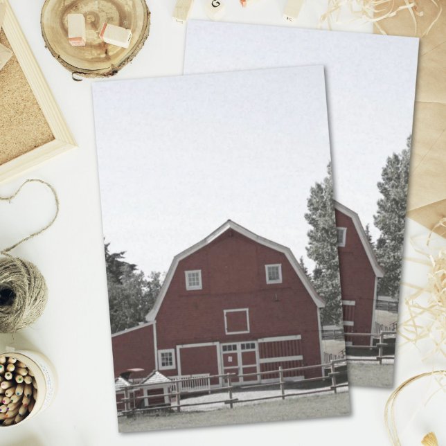 Papier Mousseline Agritourisme rustique de l'Ouest ferme rouge grang (Rustic western country rural farmhouse red barn tissue paper)